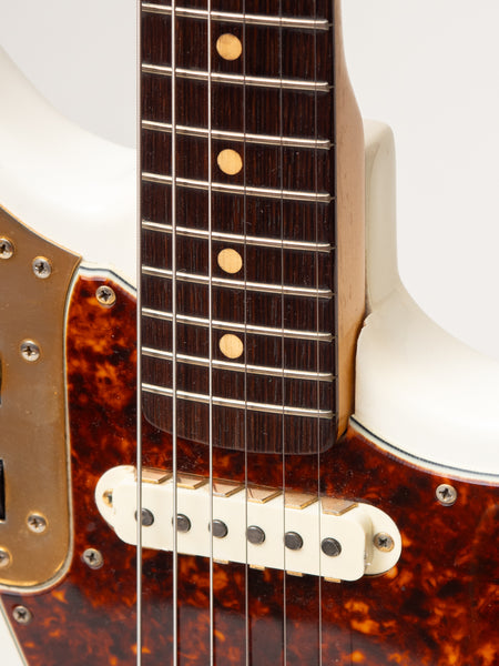 Vintage 1963 Fender Jaguar Arctic White with Gold Hardware – TR