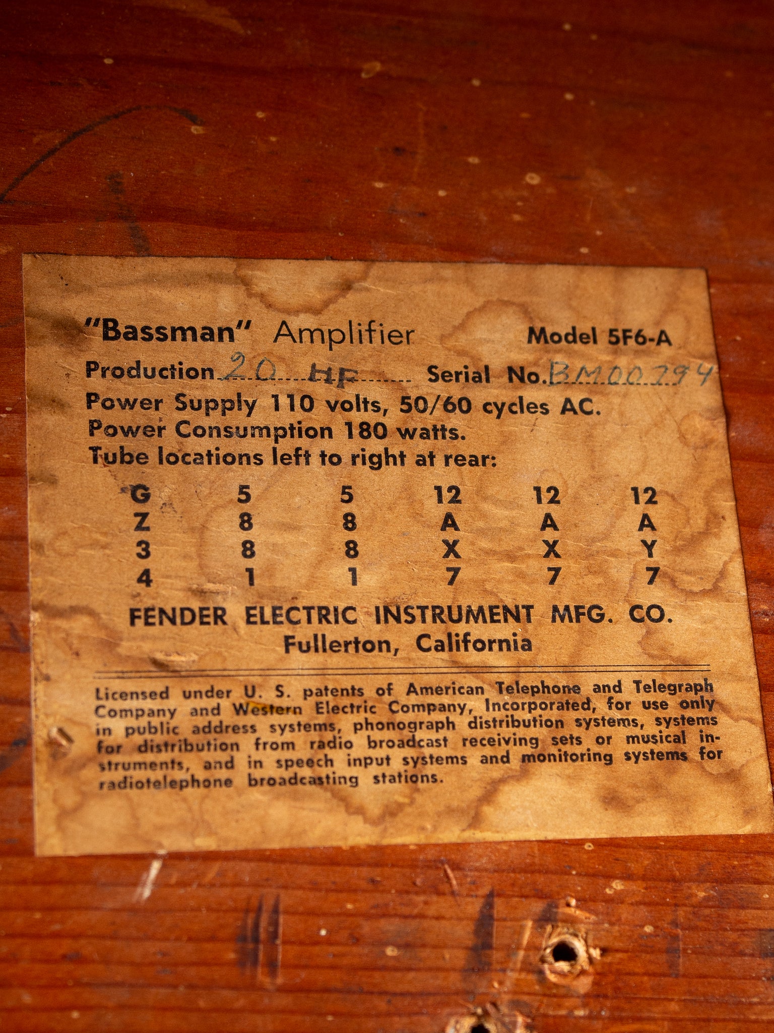 1958 Fender Bassman 5F6-A Tweed