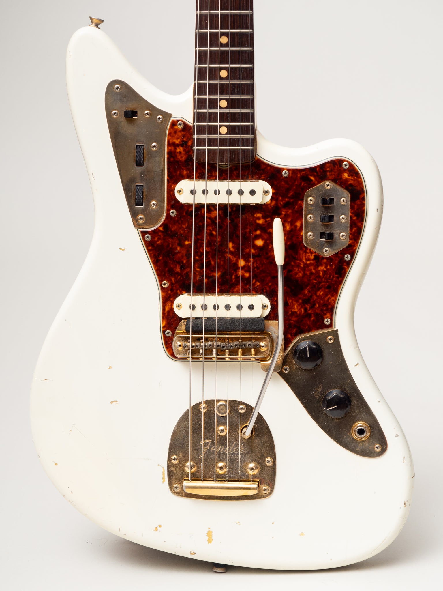 1963 Fender Jaguar Arctic White with Gold Hardware