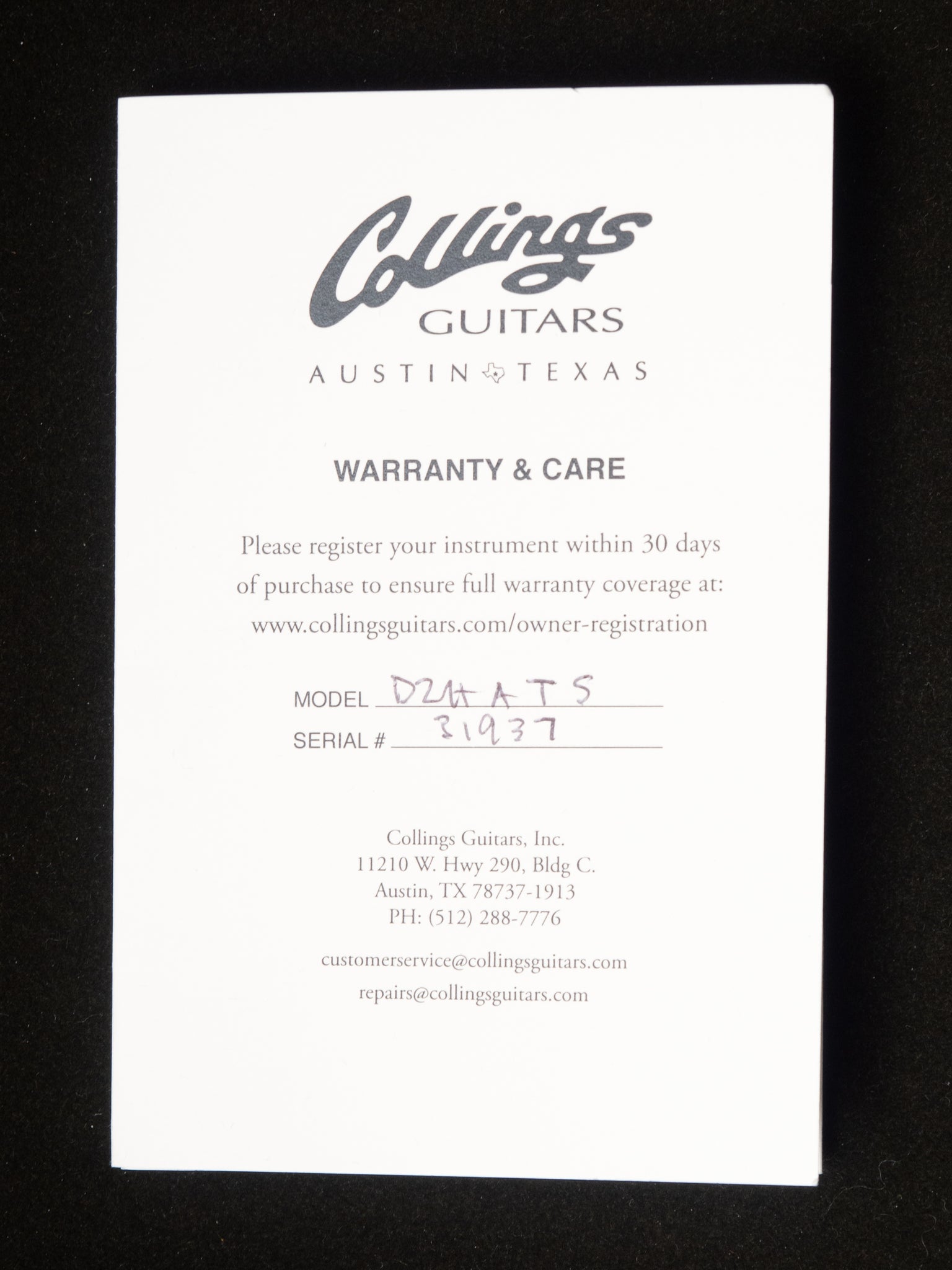 2021 Collings D2HATS Natural SN:31937