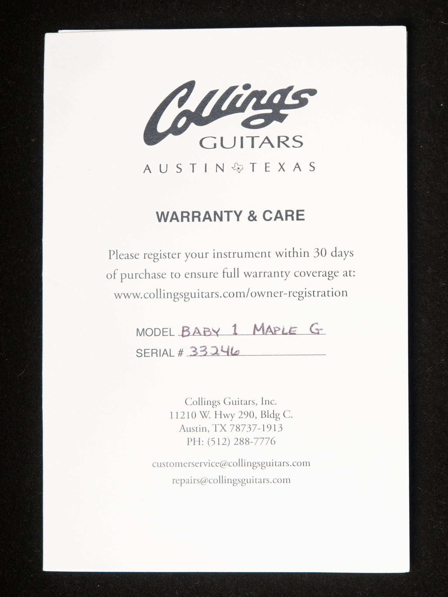 2023 Collings Baby 1 Maple G