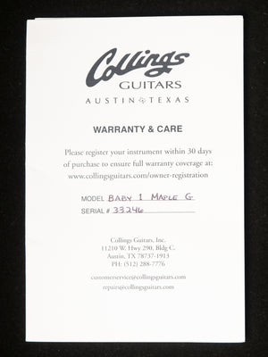 2023 Collings Baby 1 Maple G