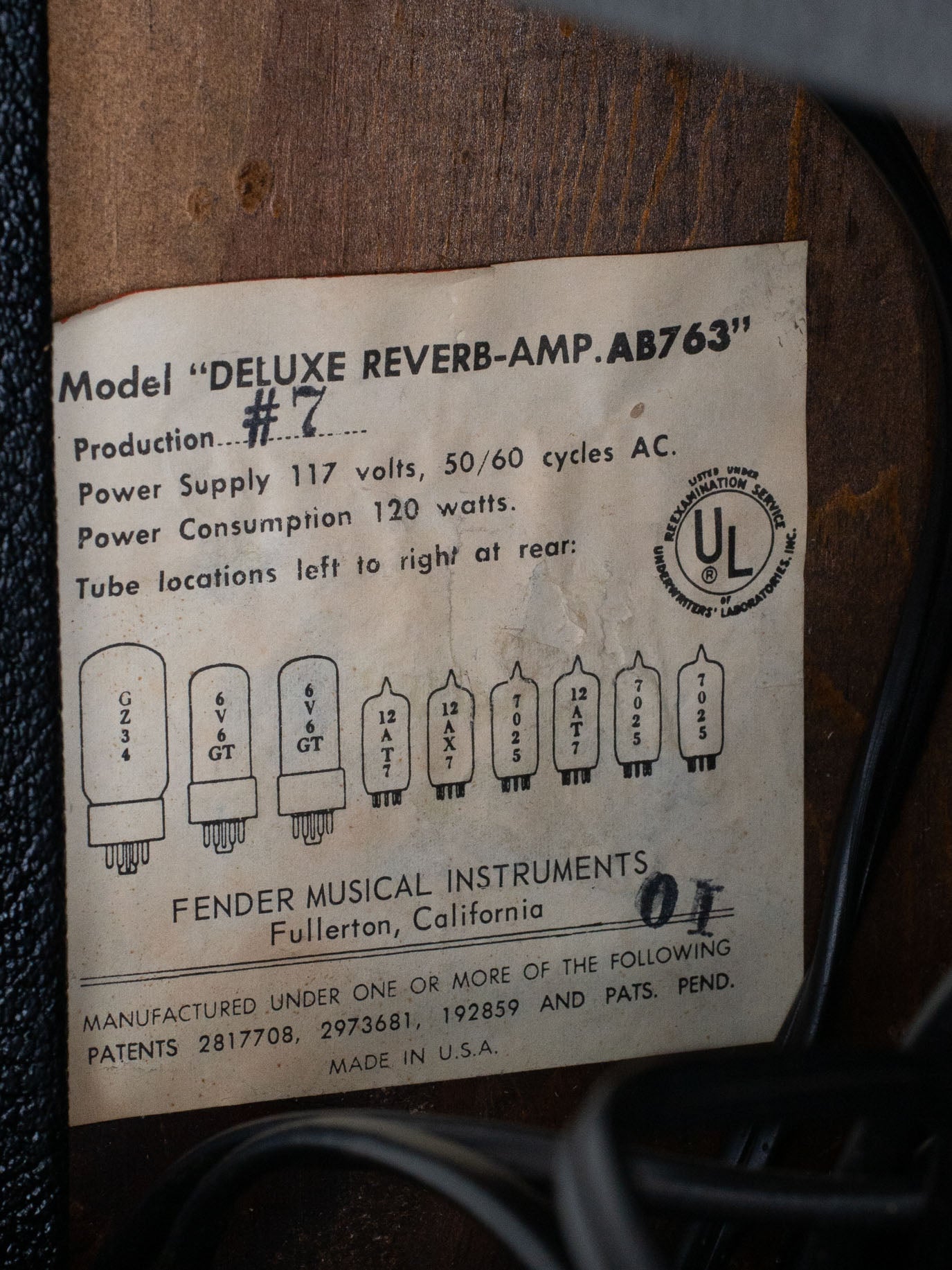 Deluxe Reverb Tube Chart